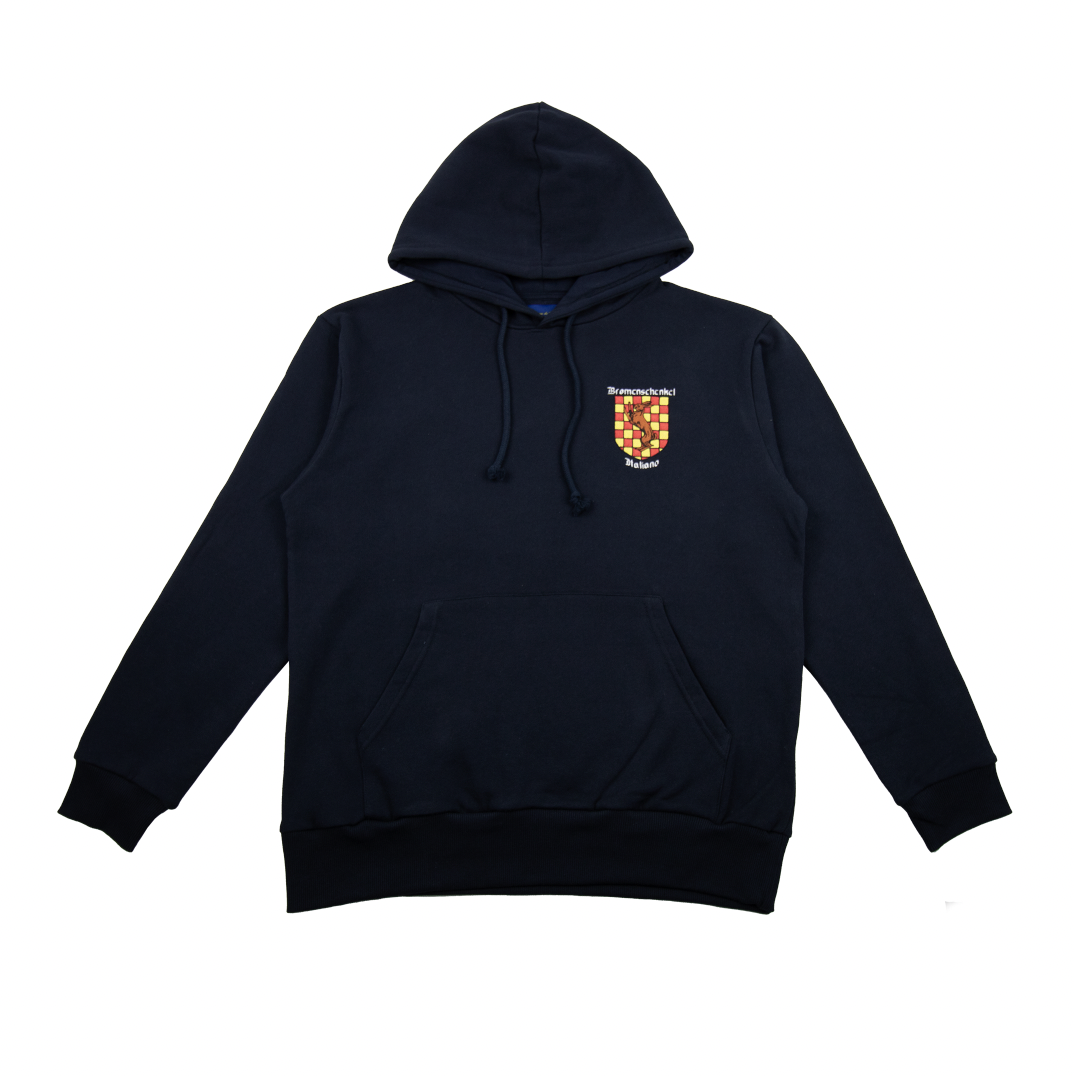 Embroidered Crest Cotton Hooded Sweatshirt